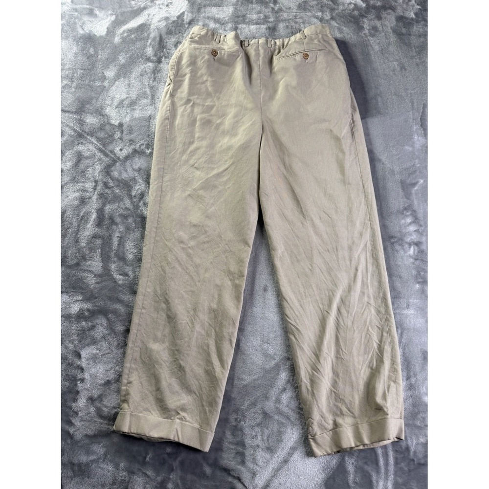 Ermenegildo Zegna Men's Pants Size 38 Tan Button-through Rear Pockets Wool - Picture 7 of 9